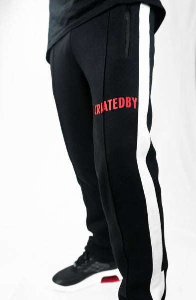 RED LOGO TRACKPANTS - createdbyns
